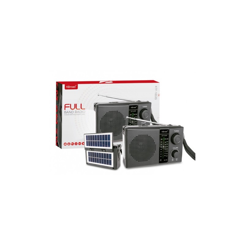 RADIO SOLAR - ALTAVOZ BT | USB | TF | FM | AM | SW | LUZ EMERGENCIA GENX