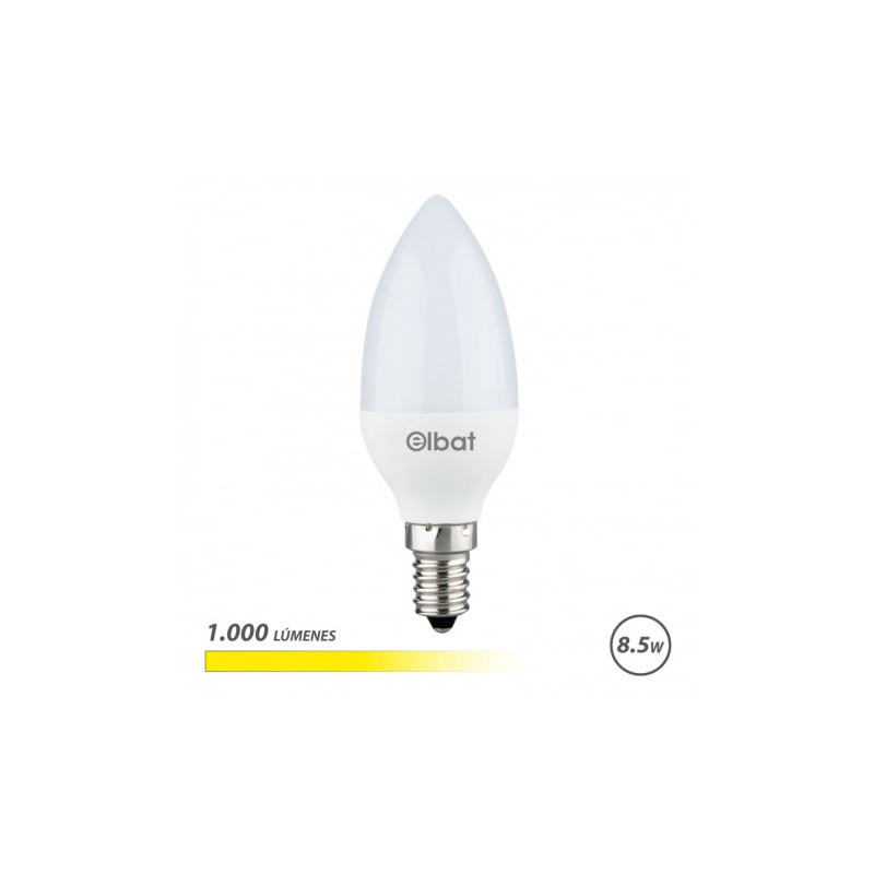 BOMBILLA LED C37 | 8.5W | 1000LM | E14 | LUZ CALIDA | ELBAT