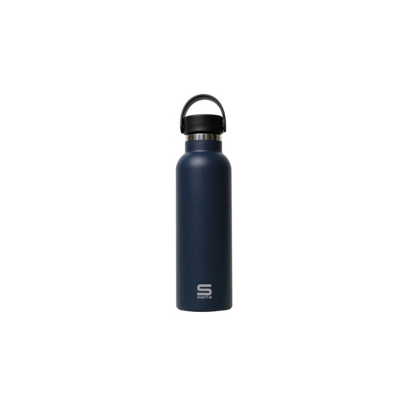 BOTELLA TERMO 600ML ACERO INOXIDABLE NEGRO SAFTA