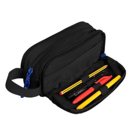 ESTUCHE 3 CREMALLERAS CON ASA LATERAL NEGRO OXFORD