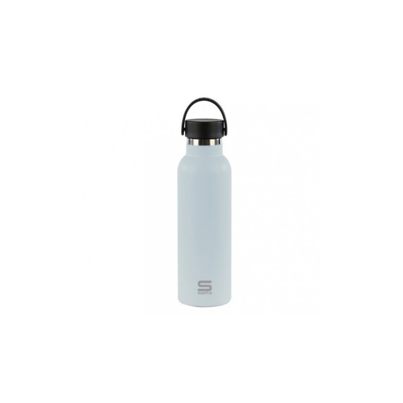 BOTELLA TERMO 600ML ACERO INOXIDABLE BASE DE SILICONA AZUL CLARO SAFTA
