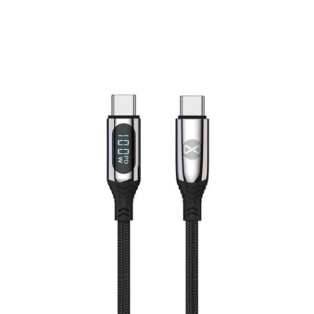 CABLE TIPO C A TIPO C LCD 100W 1M NEGRO FOREVER