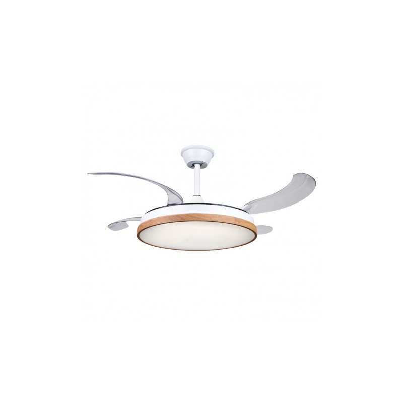 VENTILADOR DE TECHO RETRÁCTIL 30W CON LED Y 6 VELOCIDADES MADERA MUVIP