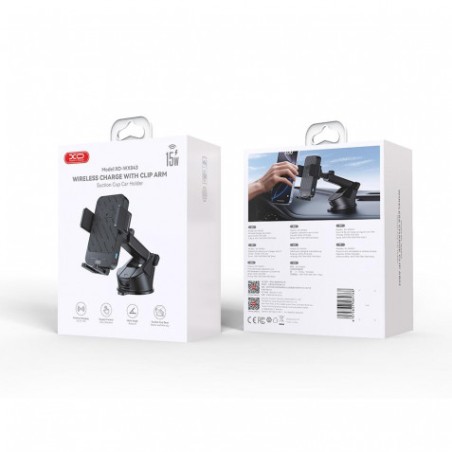 SOPORTE DE COCHE CON CARGA INALAMBRICA 15W WX043 XO