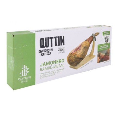 JAMONERO BAMBU-METAL CON ROTULA GIRATORIA QUTTIN