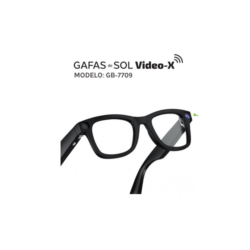 SMART GLASSES GAFAS INTELIGENTES CON IA GB-7709 CON CAMARA 12MPX NEGRO