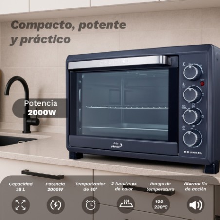HORNO ELECTRICO CONVECCION 38 LITROS 2000W HR-38PRO GRUNKEL