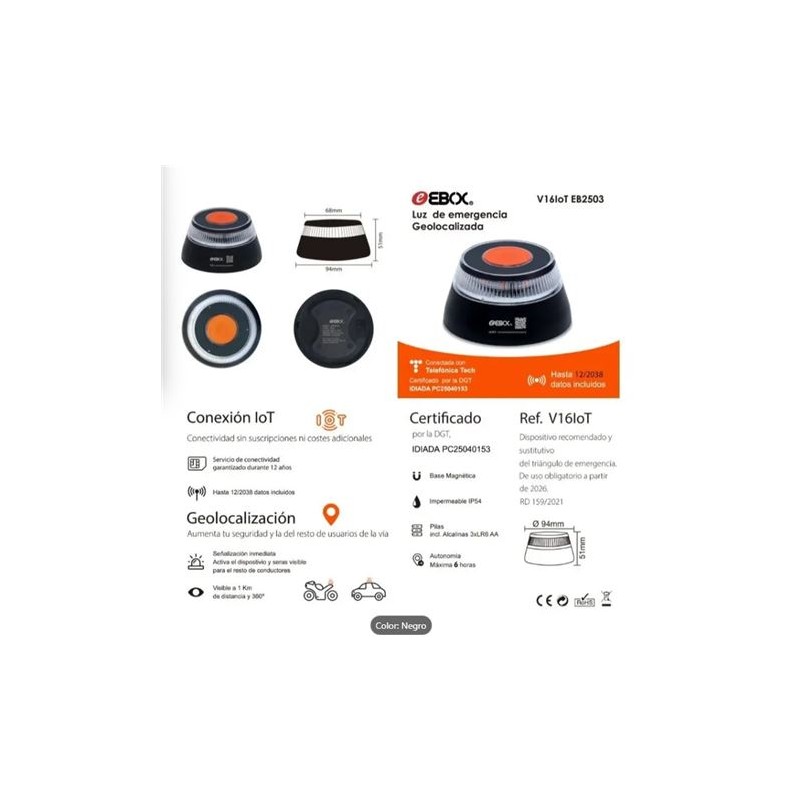 BALIZA V16 GEOLOCALIZADA DGT 3.0 EBOX