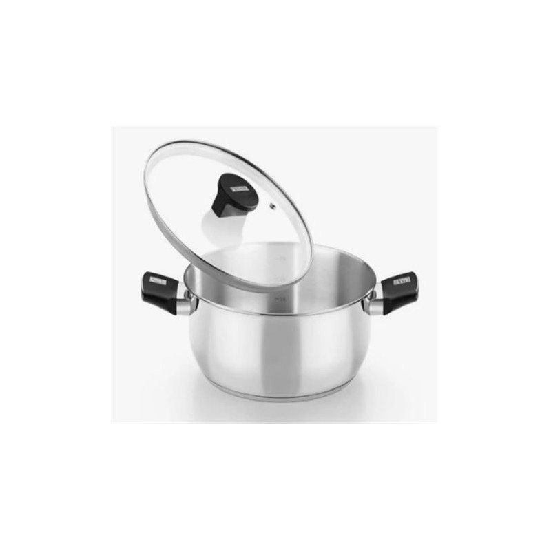 CACEROLA ACERO INOX CON TAPA VIDRIO...