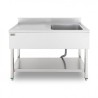 FREGADERO INDUSTRIAL 140X70X85CM CUBETA DERECHA Y ESTANTE CHEF PRO