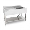 FREGADERO INDUSTRIAL 140X70X85CM CUBETA DERECHA Y ESTANTE CHEF PRO