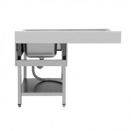 FREGADERO INDUSTRIAL 140X70X85CM CUBETA DERECHA Y ESTANTE CHEF PRO
