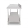 MESA DE TRABAJO ACERO INOXIDABLE 140X70X85CM CON RESPALDO CHEF PRO