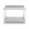 MESA DE TRABAJO ACERO INOXIDABLE 150X70X85CM CON RESPALDO CHEF PRO