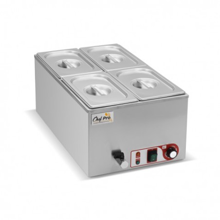 BAÑO MARIA INDUSTRIAL 4 CUBETAS 1200W CHEF PRO