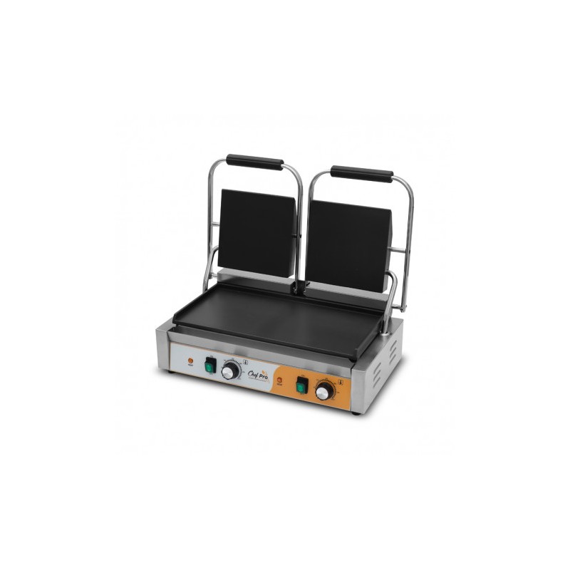 SANDWICHERA INDUSTRIAL DOBLE PLACAS LISAS 3600W CHEF PRO