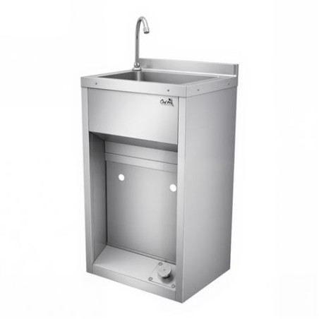 LAVAMANOS ACERO INOX INDUSTRIAL CON GRIFO DE PIE Y DISPENSADOR CHEF PRO
