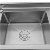 LAVAMANOS ACERO INOX INDUSTRIAL CON GRIFO DE PIE Y DISPENSADOR CHEF PRO