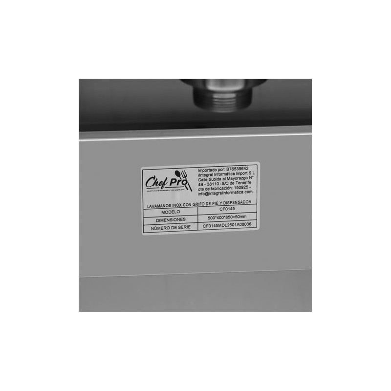 LAVAMANOS ACERO INOX INDUSTRIAL CON...