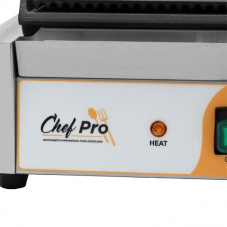 SANDWICHERA INDUSTRIAL SUPERFICIE MIXTA (RAYADA + LISA) 2200W CHEF PRO