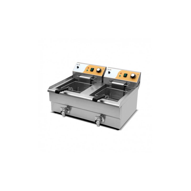 FREIDORA ELÉCTRICA PROFESIONAL 16+16 LITROS 2X3000W CHEF PRO