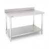 MESA DE TRABAJO ACERO INOXIDABLE 180X70X85CM CON RESPALDO CHEF PRO