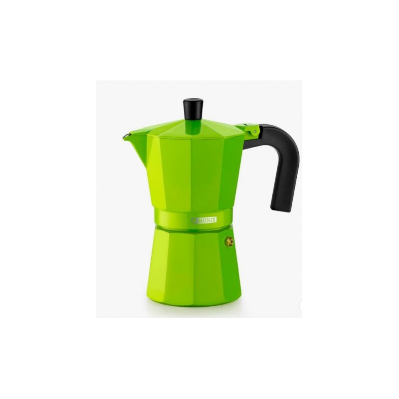 CAFETERA ITALIANA 3 TAZAS ALUMINIO VERDE MONIX