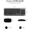 COMBO TECLADO Y RATON WIRELESS Y BLUETOOTH PRESTIGE EXTENDIDO NEGRO SUBBLIM