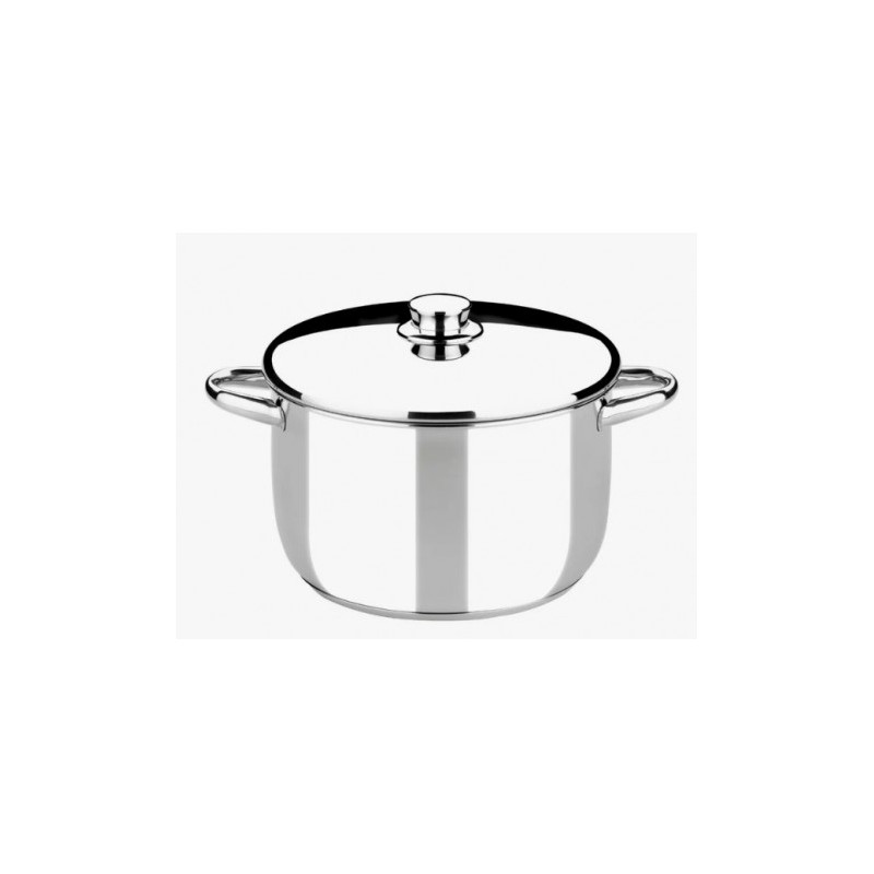 OLLA DE ACERO INOXIDABLE 22CM 5 LITROS OPTIMA CON TAPA ACERO MONIX