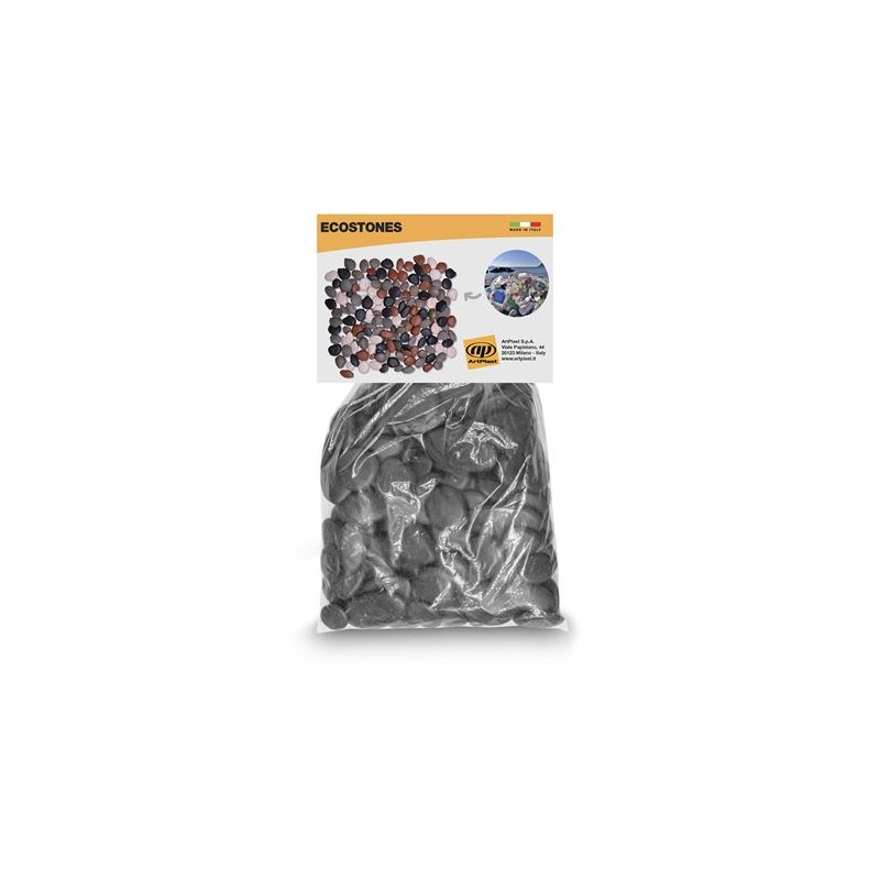 PIEDRAS DECORATIVAS JARDIN EN POLIPROPILENO REGENERADO 1KG ANTRACITA ARTPLA