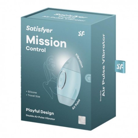 SUCCIONADOR Y VIBRADOR MISSION CONTROL AZUL SATISFYER