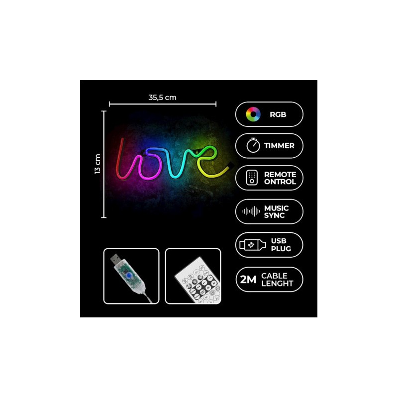 LAMPARA DECORATIVA NEON LED LOVE FOREVER