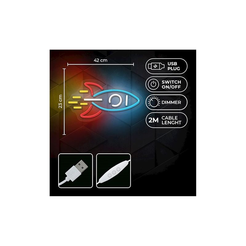 LAMPARA DECORATIVA NEON LED ROCKET...
