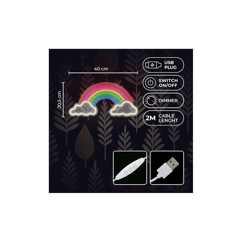 LAMPARA DECORATIVA NEON LED RAINBOW...