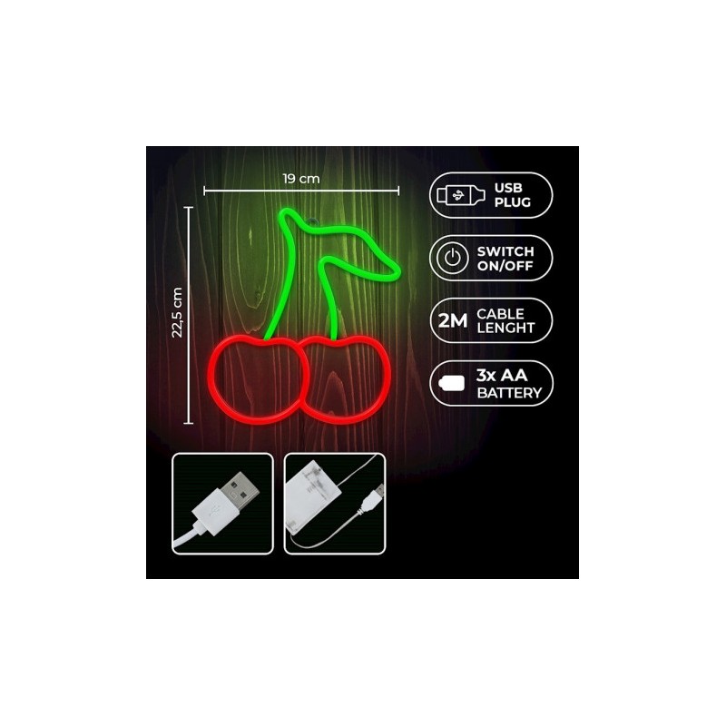 LAMPARA DECORATIVA NEON LED CHERRY...