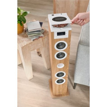 TORRE DE SONIDO 30W | FM | USB | MADERA BLANCO DS121CD THOMSOM