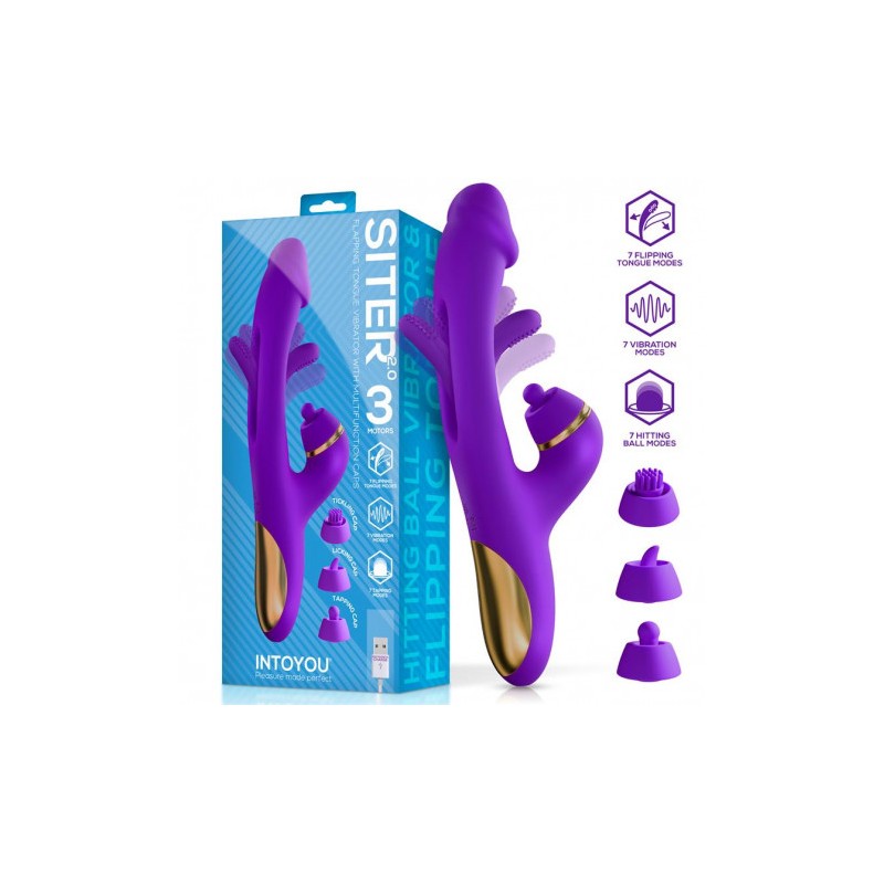 VIBRADOR CON LENGUA Y CABEZALES INTERCAMBIABLES SITER 2.0 INTOYOU