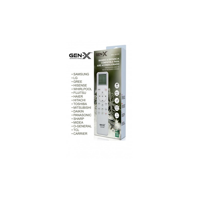 MANDO UNIVERSAL PARA AIRES ACONDICIONADOS AC-2116 GEN-X