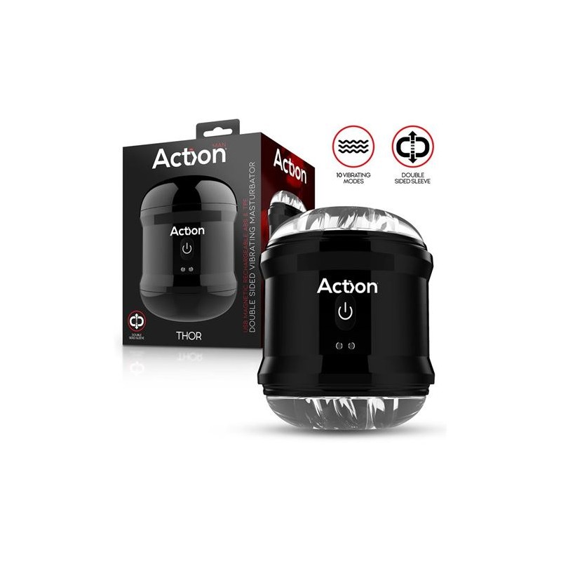 MASTURBADOR MASCULINO DOBLE ORIFICIO ACTION THOR
