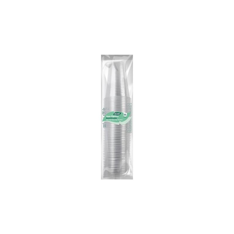 SET 50 VASOS TRANSPARENTE 200CC ALGON