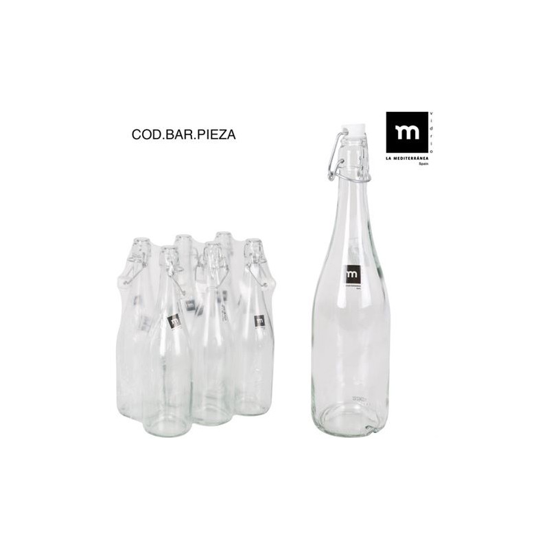 SET 6 BOTELLAS VIDRIO CON TAPON...