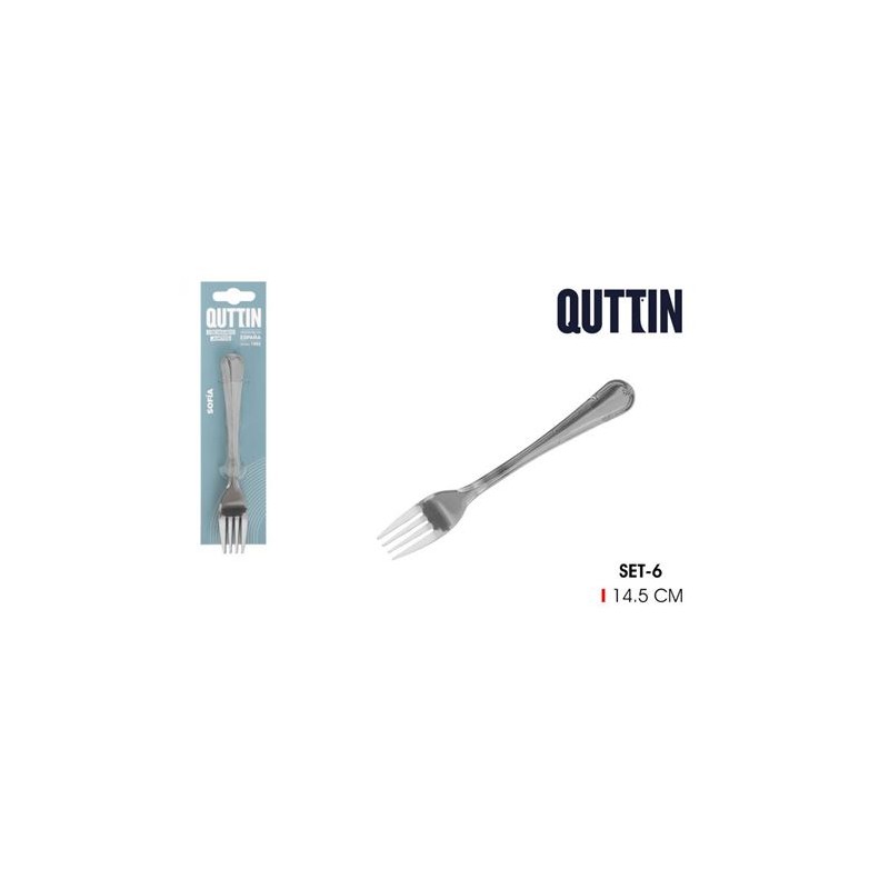 PACK 6 TENEDORES POSTRE 14.5CM SOFIA QUTTIN