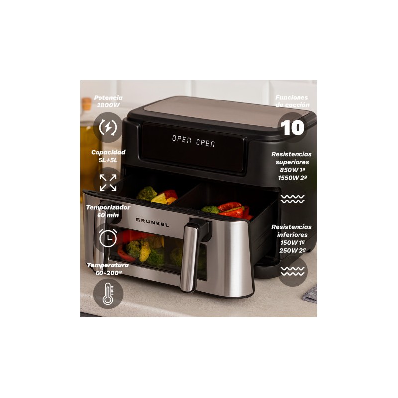 FREIDORA DE AIRE 10 LITROS 2800W...
