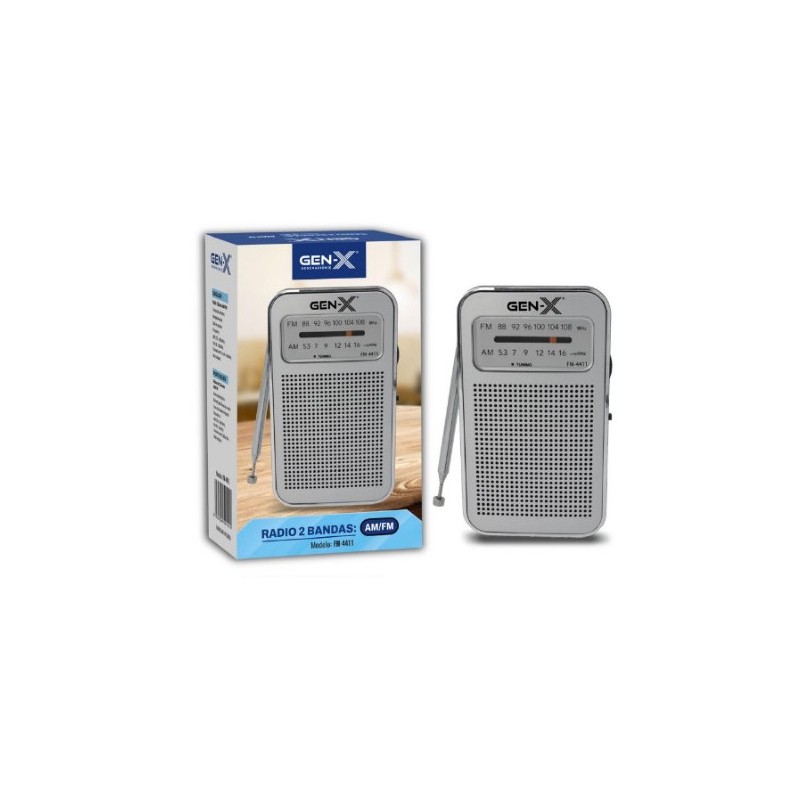 RADIO PORTATIL AM/FM ANALOGICA PLATA...