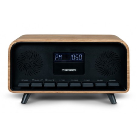 ALTAVOZ RETRO CON DESPERTADOR 30W MADERA NEGRO RT850BT THOMSON