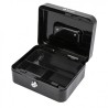 CAJA DE CAUDALES METÁLICA CON LLAVE 9X20X16CM 3 COMPARTIMENTOS CROMAD