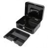 CAJA DE CAUDALES METÁLICA CON LLAVE 9X20X16CM 3 COMPARTIMENTOS CROMAD