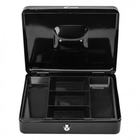 CAJA DE CAUDALES METÁLICA CON LLAVE 9X30X24CM 5 COMPARTIMENTOS CROMAD