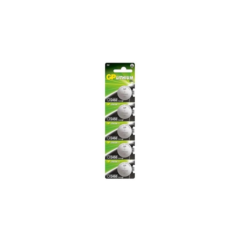 PACK 5 PILAS CR2450 3V GP BATTERIES
