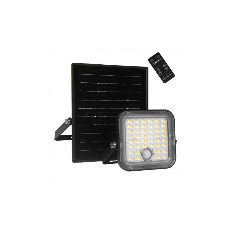 FOCO LED SOLAR 10W 1500LM CON SENSOR + MANDO + CCT 3000K/6000K ELBAT